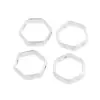Anel Quadrado de Liga de Desenho Animado com Moldura de Contas Estrela de Cinco Pontas Anel de Contas para Pulseira DIY Feita à Mão Material Espaçador de Contas para Pulseira