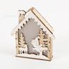 Manualidades navideñas de madera, cabaña de madera, iluminación, árbol de Navidad colgante, decoraciones para ventanas