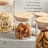Frasco de Vidrio Sellado con Tapa de Bambú Tarro para Té Hierba Medicinal Té Aromático Fruta Seca Tarro de Almacenamiento de Snacks Botella de Almacenamiento para Cocina Tamaño Grande
