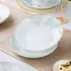 Tigela de Cerâmica Doméstica Tigela Jingdezhen Prato de Cerâmica Prato Tigela de Arroz Tigela de Macarrão Tigela de Sopa Tigela de Arroz Tigela de Porcelana Óssea Colher Atacado