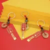 Chaveiro Pingente Esmalte Ouro de Areia Método Antigo Guochao Pingente Saco da Sorte Cinco Imperadores Vazado Presente Comemorativo de Ponto Turístico