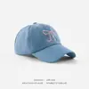 Gorra de Béisbol Bordada con Lazo para Mujer Corea del Sur Dulce Linda Rosa Blanca Cara Pequeña Versátil Visera de Pato