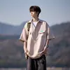 Camisa Polo de Trabajo Bordada con Logo de Verano, Camisa de Manga Corta para Hombre, Tallas Grandes, Camisa Trendy con Diseño Japanese Cityboy