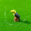 Paisaje en miniatura, figuras creativas y realistas de loro y oso negro, adorables decoraciones de jardín, adornos para manualidades, accesorios para colgar, piezas decorativas pequeñas
