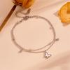 Colar de Aço Titânio Nicho Colar de Borboleta com Diamante Conjunto de Pulseira Colar de Borboleta com Diamante de Aço Inoxidável Pulseira
