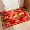 Felpudo de Entrada Año del Caballo, Raspa-Suciedad para Entrada, Felpudo de Terciopelo de Cristal Resistente al Desgaste, Resistente a Manchas, Fácil de Limpiar, Felpudo Antideslizante