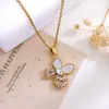 Collar Venta Caliente Transfronteriza Mariposa Zirconia Microincrustada Accesorios de Collar para Mujer Cadena de Clavícula Simple Nicho Gama Alta Accesorios para Mujer