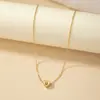 Colar com pingente de coração estilo coreano ins simples moda feminina design de nicho corrente para clavícula com letras atacado