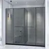 Novo Box de Banheiro em T, Banheiro Grande com Separação Seca e Úmida, Porta de Correr para Banheiro, Tela de Banho de Abertura Plana Interna e Externa, Personalização