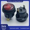Furo 20mm redondo impermeável interruptor 3 pernas 2 engrenagens redonda impermeável vermelho balancim redondo com luz