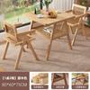Mesa de Chá e Mesa de Trabalho em Madeira Maciça Integradas Dupla Finalidade Mesa de Chá de Lazer e Combinação de Cadeiras Rattan Apartamento Pequeno Novo Estilo Chinês Balcão Mesa Pequena