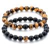 Joyería transfronteriza 8 mm negro mate blanco esmerilado piedra de pino para parejas pulsera de hombre y mujer pulsera fabricantes suministro directo en stock