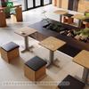 Loja de Chá com Leite Estilo Coreano Mesas e Cadeiras com Tema Oceânico Refeição Leve Simples Sobremesa Padaria Quiosque Café Conjunto de Mesa e Cadeiras para Lazer