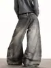Jeans Anchos de Pierna Retro Americanos de Moda Tendencia Otoño Invierno 2025 de Cintura Alta Adelgazantes Sueltos y con Caída Largos hasta el Suelo