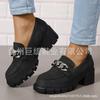 2024 primavera novo comércio exterior plus size corrente mocassins WISH Amazon sapatos de moda feminina europeia e americana