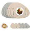 Mantel individual estilo nórdico con patrón de lichi, tapete de mesa, impermeable, a prueba de aceite, tapete termoaislante, lavable, engrosado