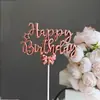Inserto de Bolo Tridimensional Feliz Aniversário Transfronteiriço Plástico Estampagem a Quente Inserto de Decoração de Bolo Feliz Aniversário Suprimentos de Festa