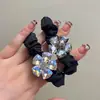 Anel de Cabelo de Cristal Camélia Borracha de Alta Qualidade para Prender Cabelo Estilo Tendão Super Macio Moda Cabeça de Bola Corda Anel de Cabelo Distintivo Corda de Cabelo