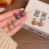 Brincos Simples de Pérola Dupla Face, Grandes e Pequenos, para Mulheres, Brincos de Luxo Leve de Nicho de Alta Qualidade, Modernos e Versáteis, Acessórios de Orelha Elegantes para Atacado