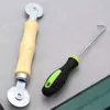 Rodillo de Crimping para Pantalla Reemplazo Tira de Crimping para Malla de Pantalla Rodillo de Cambio Herramienta Ahorradora de Mano de Obra con Gancho Polea para Puerta y Ventana Tira de Goma Gancho