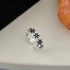 Anillo de Flor de Plata de Ley S925 Chiheng para Mujer 2026 Nuevo Estilo Coreano Nicho Moda de Lujo Ligero Anillo Irregular Mate