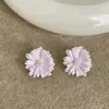 Pendientes de Flor de Margarita Esmaltada Estilo Dopamina Frescos y Coloridos, Pendientes de Moda Dulces y Lindos con Ganchos de Plata