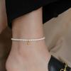 Tobillera Moderna de Acero de Titanio de Doble Cara con Corazón de Doble Capa para Mujer Chapada en Oro de 18K Nueva Versátil No se Desvanece de Moda Lujosa Accesible Tobillera