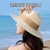 Sombrero de Paja Británico Francés 2025 Sombrero de Verano para Mujer Sombrero de Protección Solar Elegante de Moda Sombrero Plano de Protección Solar