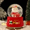 Papai Noel Transfronteiriço Bola de Cristal Luminosa Caixa de Música Enfeites Decoração de Natal Bola de Vidro Presentes para Crianças Venda por Atacado