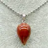 Collar con colgante de gota de agua de ágata de cristal natural, cristal de cuarzo rosa, ágata de cristal, jade Dongling, piedra Ojo de Tigre, variedad de materiales opcionales