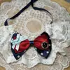 Collar falso de encaje para mascotas estilo coreano con lazo, babero de encaje, accesorio a cuadros para perro, babero para gato, bufanda para Bulldog Francés