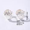 Pendientes MOXI de acero inoxidable exagerado, estilo europeo y americano, con forma de U hueca geométrica, curvados, sencillos, de plata brillante, para mujer