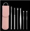Kit de Limpador de Ouvido, Nova Ferramenta de Limpeza de Ouvido em Aço Inoxidável, Colher de Ouvido Espiral para Crianças, Limpador de Ouvido para Adultos