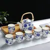 Set de Regalo Tetera con Asa Set de Té Hogar Tetera de Cerámica Simple Tazas de Té Set Completo Hotel Restaurante Pedidos de Empresa