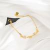 Pulsera de Oro Arena Vietnamita Estilo Chino Nuevo Estilo Lujo Ligero Zirconio Borla Nieve Cuentas Redondas Pulsera Cobre Chapado en Oro Joyería de Alta Gama