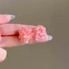 Pendientes de Borla de Flor de Perla Rosa Plateada Clavos de Oreja Pequeños Frescos Estilo Mori Accesorios de Oreja de Alta Gama Moda Venta al por Mayor