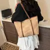 Bolso Estético de Moda Personalizado de un Solo Hombro Transfronterizo Nuevo Estilo Casual Retro Gran Capacidad Bolso Tote Versátil de Color Sólido para Mujer