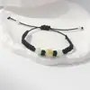 Pulseira Trançada Pedra Luminosa Doze Signos do Zodíaco Fio Vermelho Fio Preto Contas Luminosas Pulseira de Casal Estudante Feminina Atacado