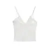 Chica Atractiva Estilo Pura Pasión Encaje Sexy Empalmado Espalda Hermosa 2025 Falso Dos Piezas Cuello en V Tirantes Top Chaleco Interior Corto