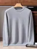 Novedad Otoño 2026 Suéter 100% Cachemira Pura para Hombre Cuello Redondo Casual de Negocios Color Sólido Estilo Minimalista