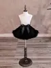 Falda tutú oscura de 25 cm para niñas, estilo Lolita con lazo y nube.