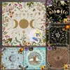 Tapete de Mesa para Cartas de Tarot Fase Lunar Floral Oculto Paño de Altar Vintage Runa Tarot Mantel de Tierra de Diatomeas