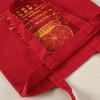 Bolsa de lona roja bronceada de fábrica de un solo hombro cruzada bolsa de compras lona estampada en dorado bolsa de lona portátil de algodón