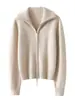 Pre-ventaCárdigan de Cachemir de Lujo para Mujer con Cuello Alto y Solapa, Cierre de Cremallera, Nuevo Otoño/Invierno 2026