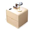 Mesa de cabeceira madeira maciça doméstica quarto 2025 novo pequeno vintage estilo creme moderno minimalista armário de armazenamento de cabeceira
