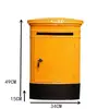 Buzón de Hierro Forjado Estilo Británico Montado en Pared con Cerradura, Caja de Amor