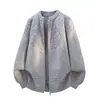 Cárdigan de punto con cremallera y cuello de béisbol para otoño e invierno de Amazon transfronterizo, chaqueta suéter casual jacquard en relieve retro para hombre