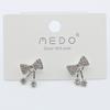 Aretes de Lazo de Aguja de Plata S925 Coreanos Dulces Elegantes con Estilo Versátiles Fabricante de Aretes Aretes de Aleación de Diamantes para Mujer