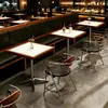 Mesas e Cadeiras para Bar Pub Cafeteria Cabines para Loja de Chá com Leite Sofás Pedra Sinterizada Madeira Maciça Conjuntos de Mesas para Cafeteria Comercial