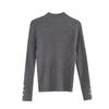 Simples e elegante suéter de meia gola alta feminino 2024 outono e inverno novo slim-fit emagrecimento suéter interno base camisa top